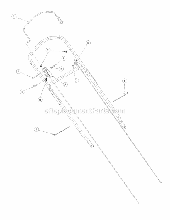 Push_Control Diagram and Parts List for 214IP 51B-330-195 MTD Lawn Mower