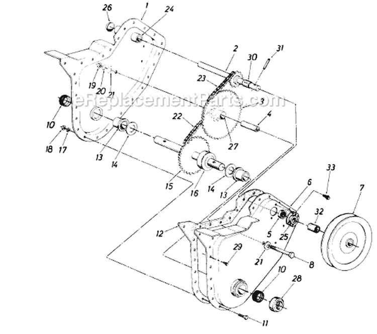 Page A Diagram and Parts List for 215-030-000 1985 MTD Tiller