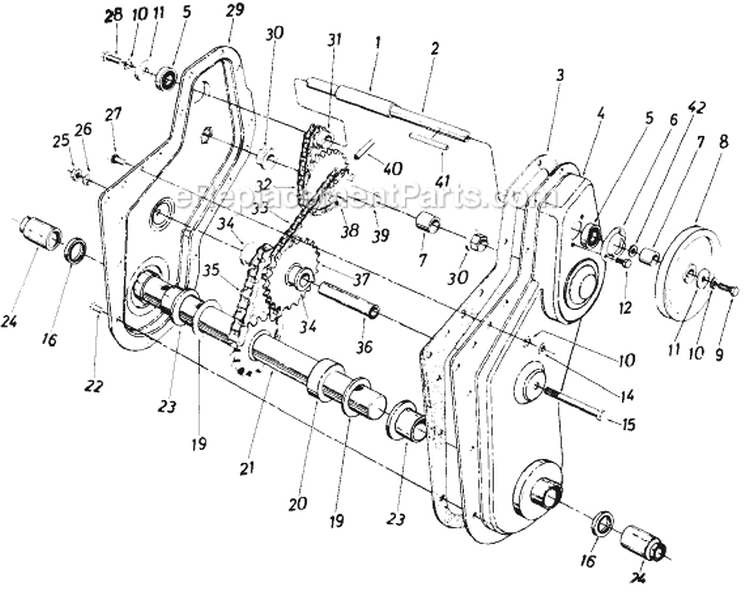 Page A Diagram and Parts List for 215-386-016 1985 MTD Tiller