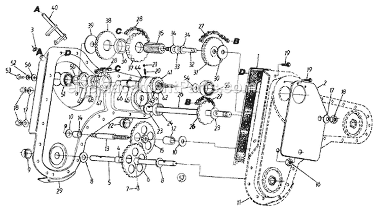 Page A Diagram and Parts List for 215-420-033 1995 MTD Tiller