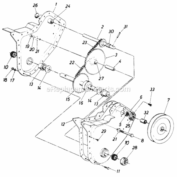 Chain_Case_Assembly Diagram and Parts List for 216-031-192  MTD Tiller