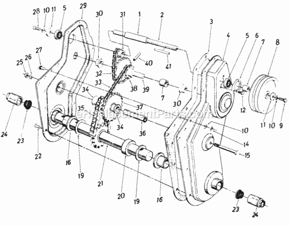 Chain_Case_Assembly Diagram and Parts List for 216-381-192  MTD Tiller