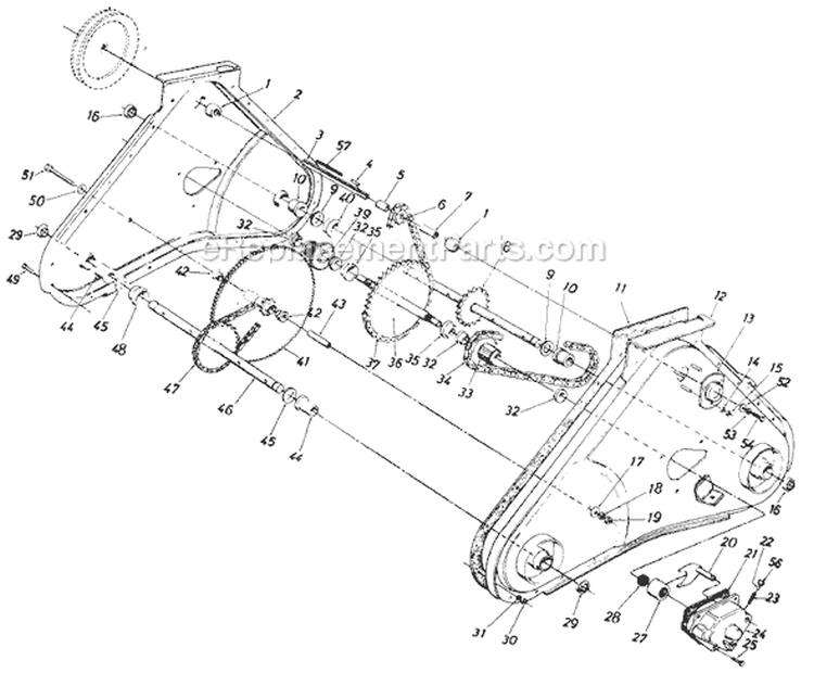 Page A Diagram and Parts List for 216-412-026 1986 MTD Tiller