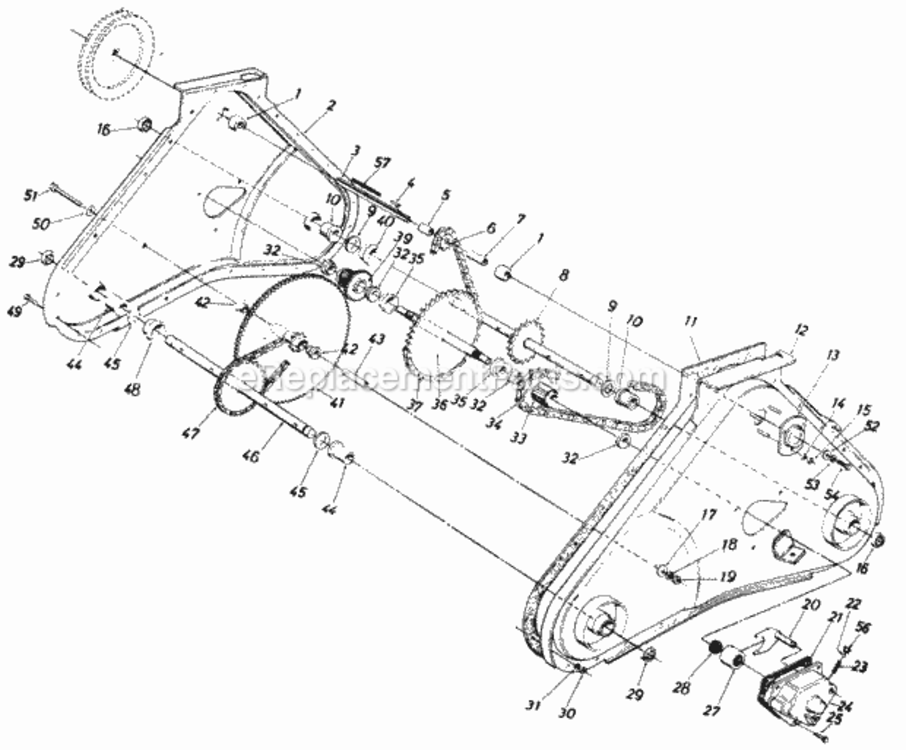 Chain_Case_Assembly Diagram and Parts List for 216-412-192  MTD Tiller