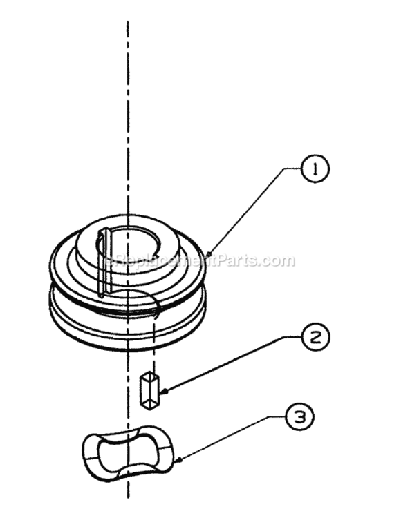 Engine_Pulley Diagram and Parts List for 216IP 52B-370-195 MTD Lawn Mower