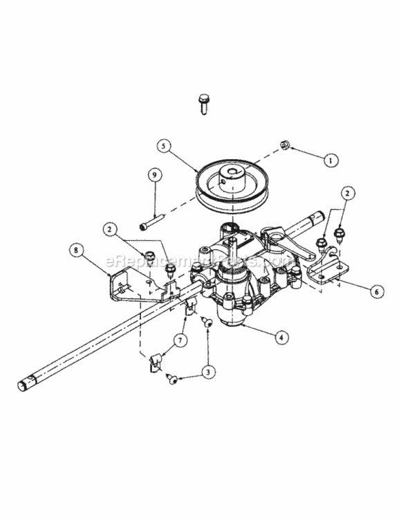 Transmission_Assembly_Cable_Shift Diagram and Parts List for 216IP 52B-370-195 MTD Lawn Mower