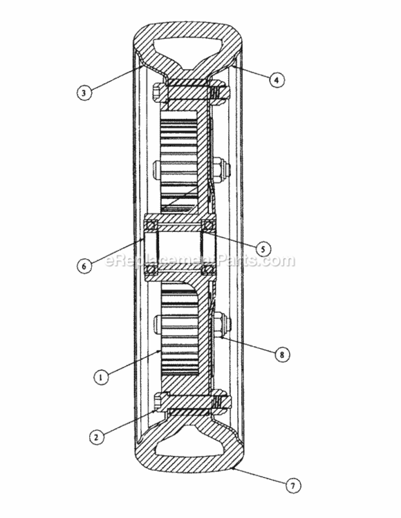 Wheel_Component_With_Gear Diagram and Parts List for 216IP 52B-370-195 MTD Lawn Mower