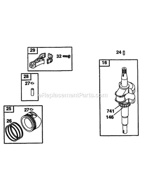 Bands_Engine_Crankshaft_And_Piston Diagram and Parts List for 216IP 52B-370-195 MTD Lawn Mower