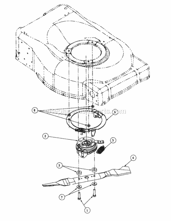 Blade_Self_Propelled Diagram and Parts List for 216KW 52A-370-195 MTD Lawn Mower