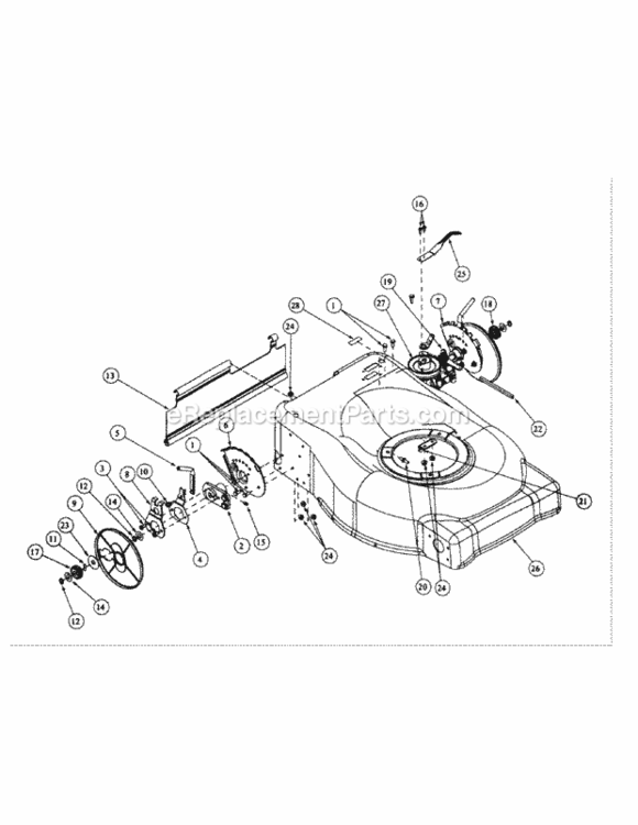 Rear_Axle_Self_Propelled Diagram and Parts List for 216KW 52A-370-195 MTD Lawn Mower