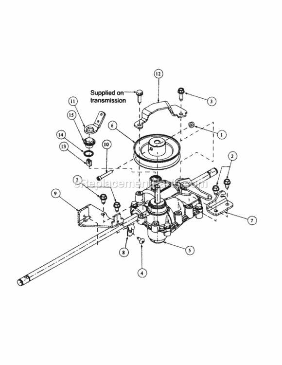 Transmission_For_Shift_Lever Diagram and Parts List for 216KW 52A-370-195 MTD Lawn Mower