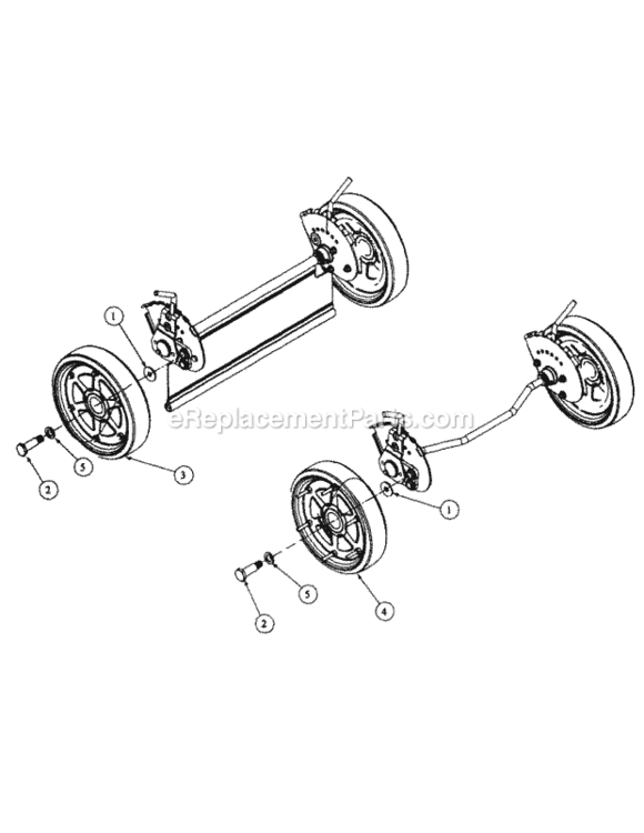 Wheel_Component_Self-Propelled Diagram and Parts List for 216KW 52A-370-195 MTD Lawn Mower