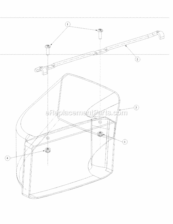 Chute Diagram and Parts List for 216KW 52A-370-195 MTD Lawn Mower