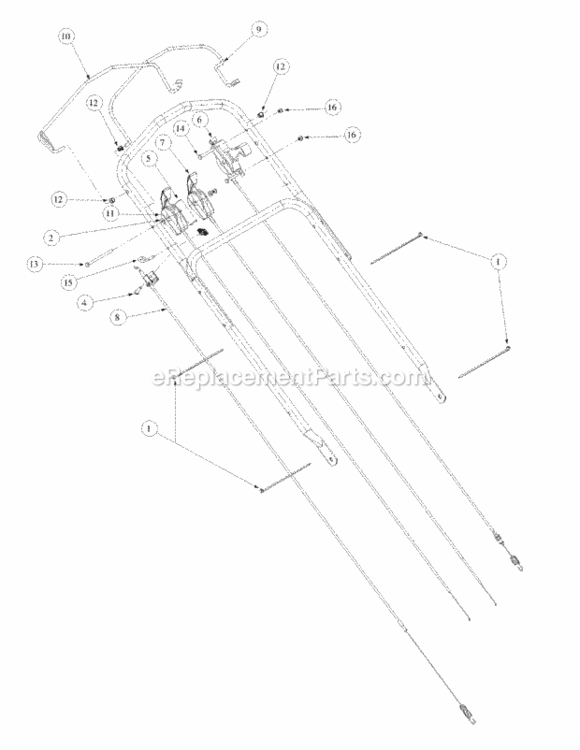 Control_Self_Propelled Diagram and Parts List for 216KW 52A-370-195 MTD Lawn Mower