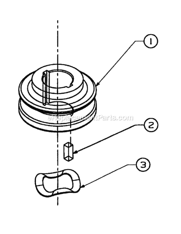 Engine_Pulley Diagram and Parts List for 216KW 52A-370-195 MTD Lawn Mower