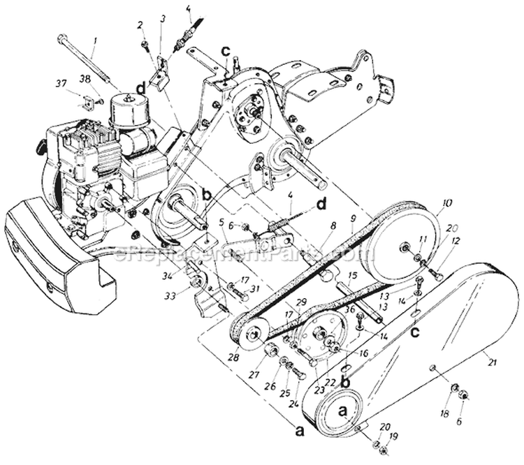 Page C Diagram and Parts List for 217-420-724 1987 MTD Tiller