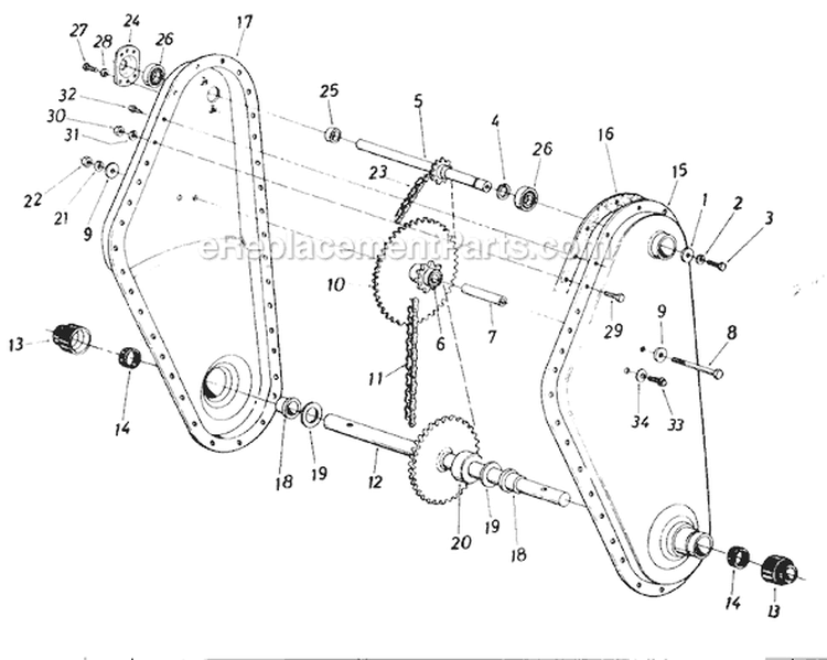 Page B Diagram and Parts List for 218-406-000 1988 MTD Tiller
