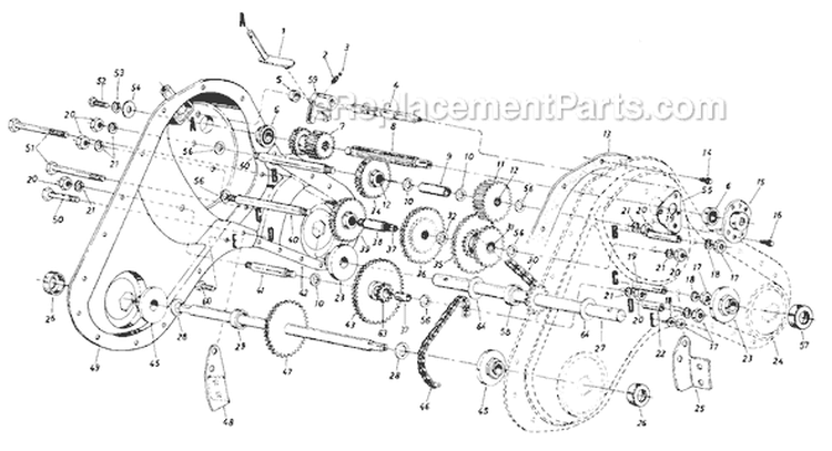 Page D Diagram and Parts List for 218-430-057 1988 MTD Tiller