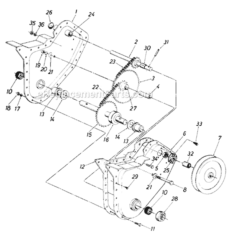 Page A Diagram and Parts List for 219-031-000 1989 MTD Tiller