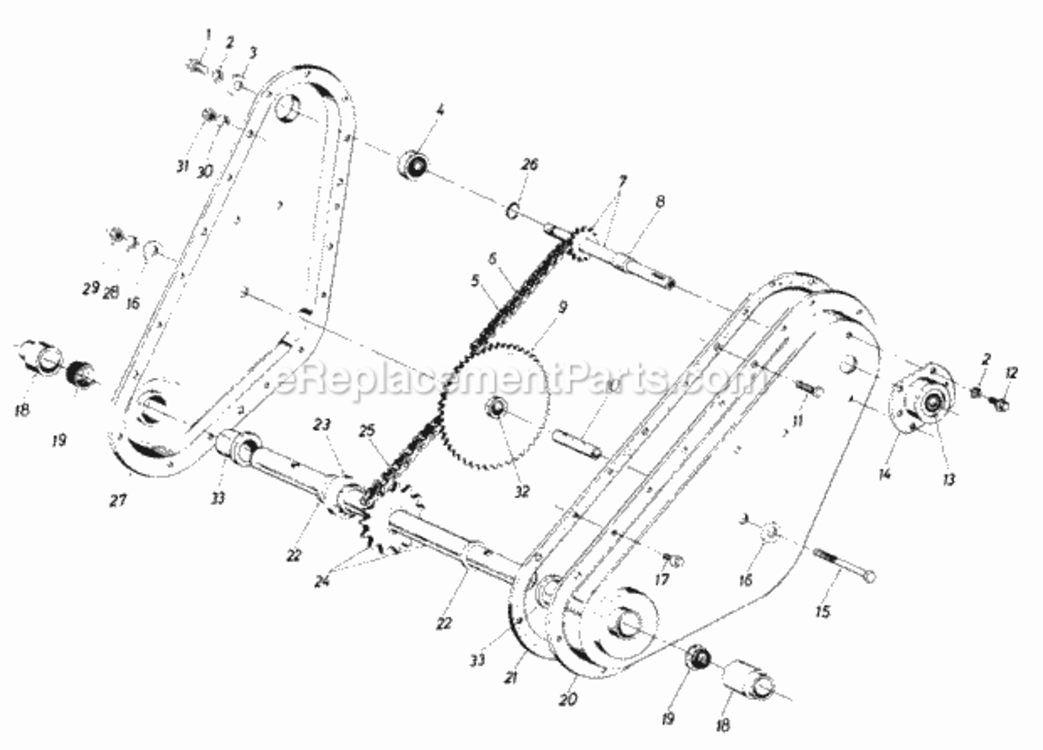 Chain_Case Diagram and Parts List for 219-310-062 95208 MTD Tiller