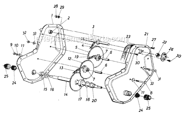 Page B Diagram and Parts List for 219-405-009 1989 MTD Tiller