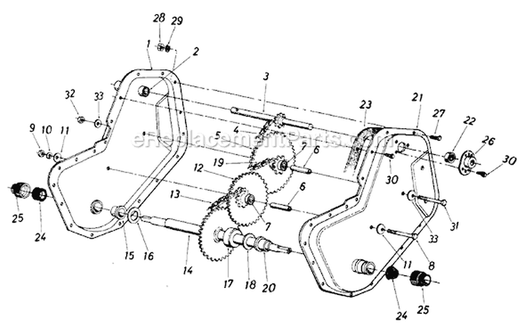 Page B Diagram and Parts List for 219-405-013 68506 -1989 MTD Tiller
