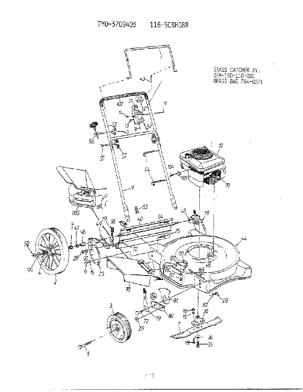 Rotary mowers Diagram and Parts List for 3709403  MTD Lawn Mower