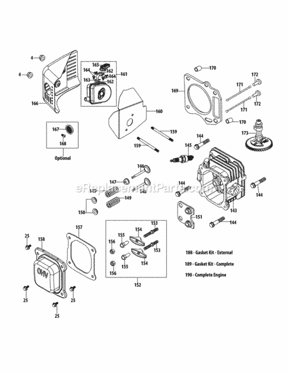 Page E Diagram and Parts List for 21A-24MA752 2013 MTD Lawn Mower