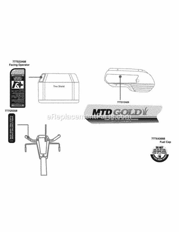 Label_Map Diagram and Parts List for 21A-392A004 2010 MTD Tiller