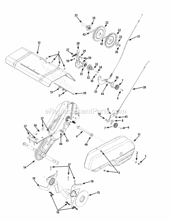 Tine_And_Drive_Assembly Diagram and Parts List for 21A-392A004 2010 MTD Tiller