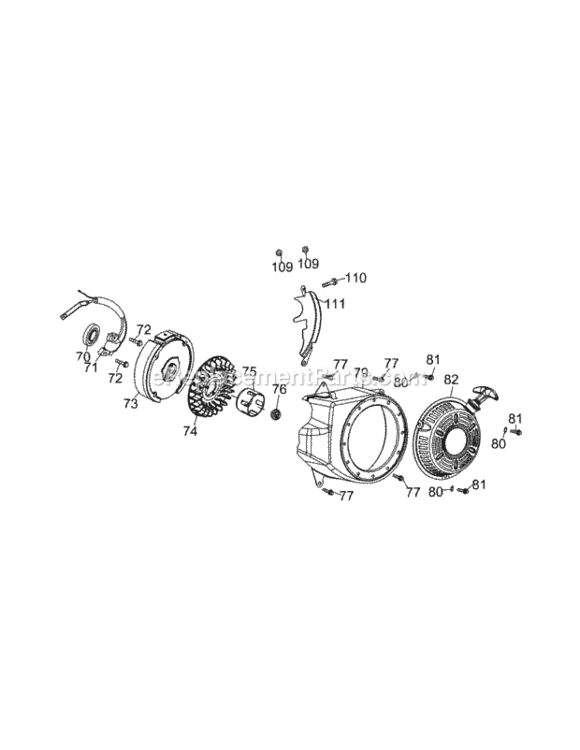 170-V0B_Flywheel_And_Shroud Diagram and Parts List for 21A-39M5004 2013 MTD Tiller