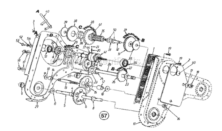 Page A Diagram and Parts List for 21AA412B033 2001 MTD Tiller