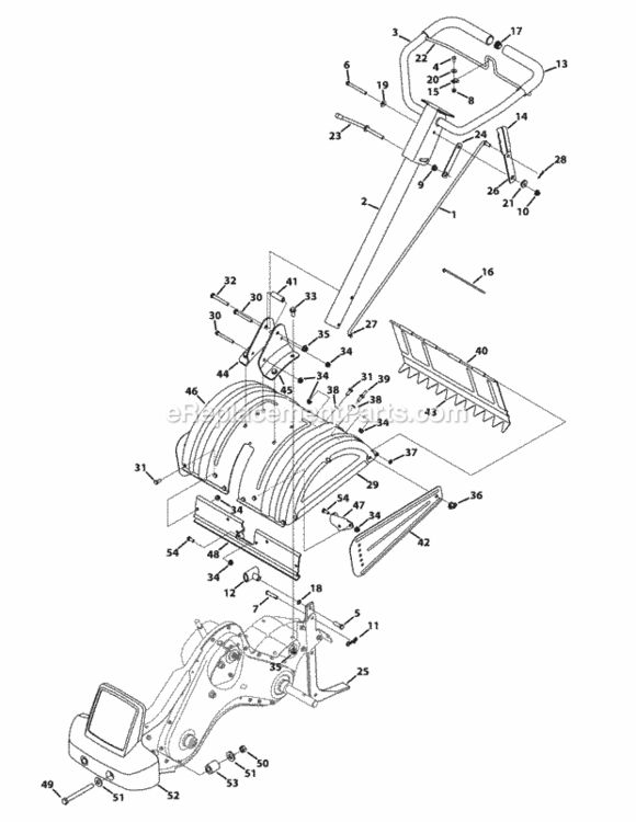 General_Assembly Diagram and Parts List for 21AB45M8704  MTD Tiller