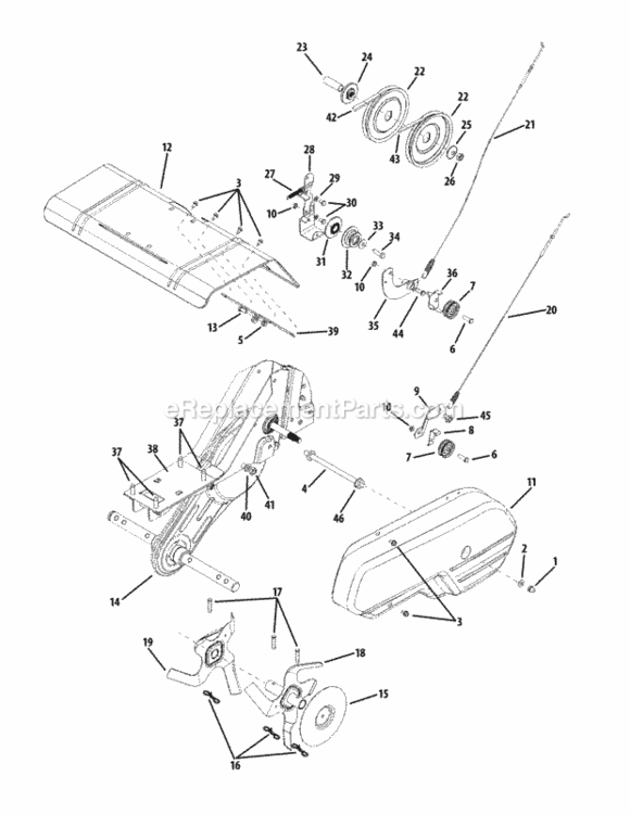 Tine_And_Drive_21B-39M Diagram and Parts List for 21B-39M5004 2012 MTD Tiller