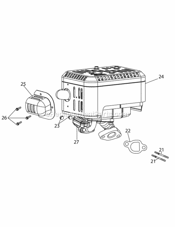 170-Vu_Muffler Diagram and Parts List for 21B-39M8704 2013 MTD Tiller