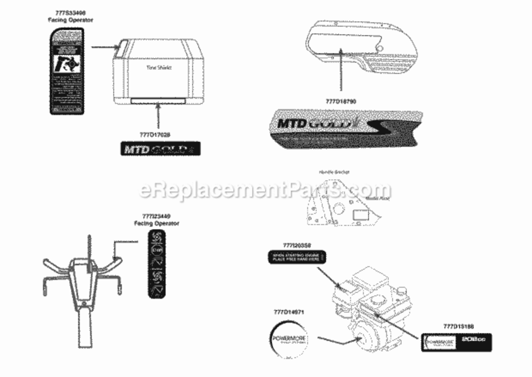 Label_Map_21B-39M8704 Diagram and Parts List for 21B-39M8704 2013 MTD Tiller