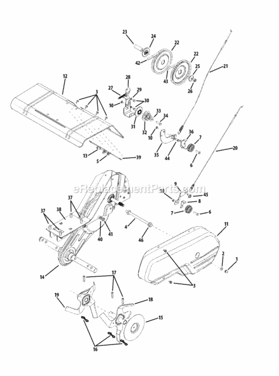 Tine_And_Drive Diagram and Parts List for 21B-39M8704 2013 MTD Tiller