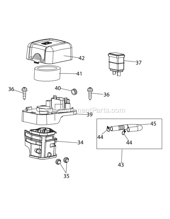 170-Vu_Air_Cleaner Diagram and Parts List for 21B-39M8704 2013 MTD Tiller