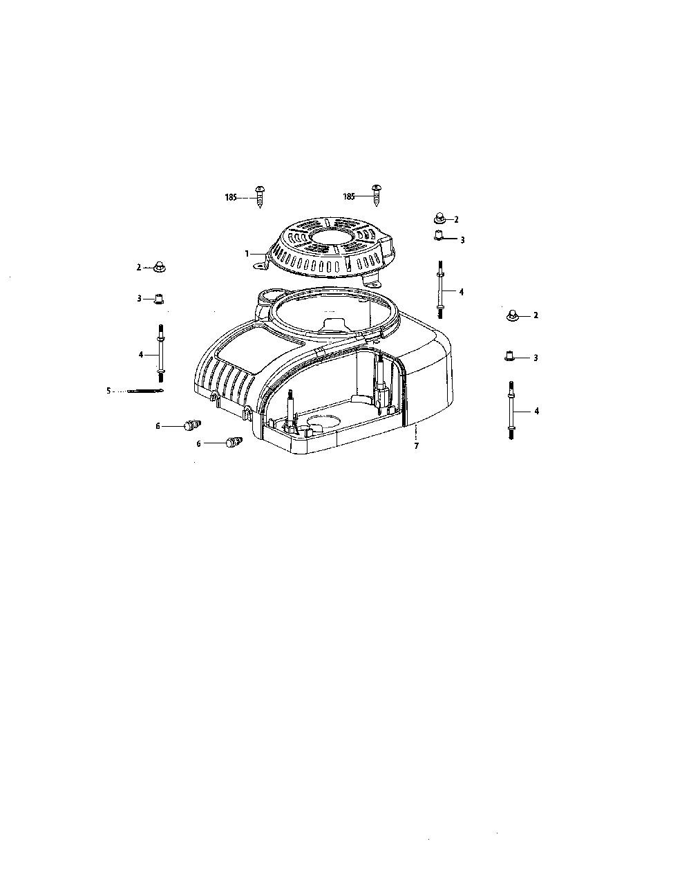 Engine shroud Diagram and Parts List for 4P90JUD  MTD Engine
