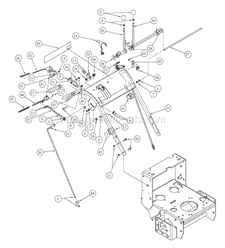 Page P Diagram and Parts List for 2260F 55AF3B7J195 MTD Lawn Mower