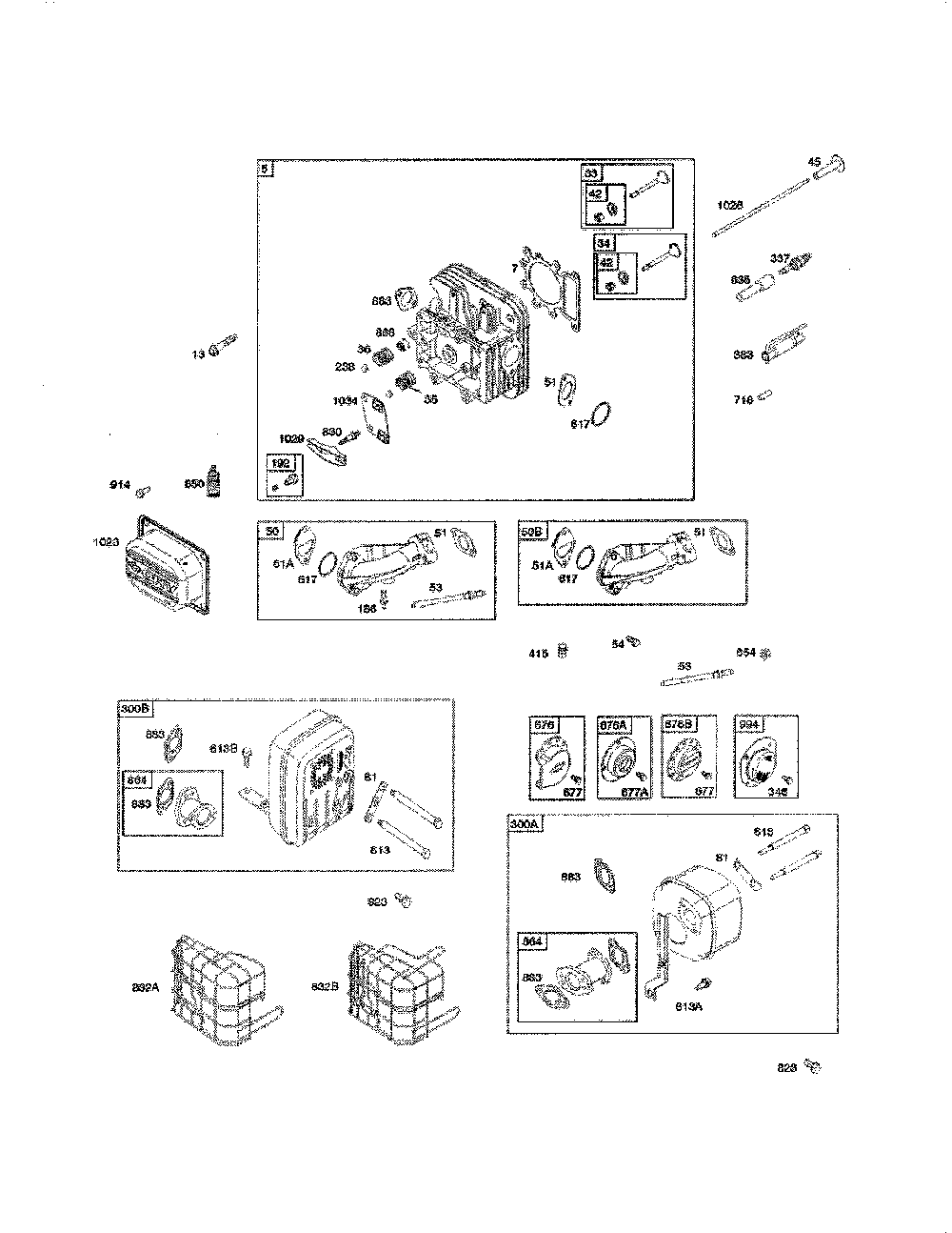 Head cylinder/muffler Diagram and Parts List for 13BL78XT099  MTD Lawn Tractor