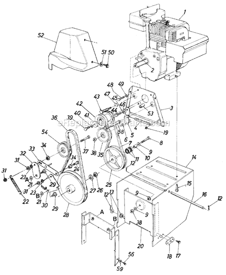 Page C Diagram and Parts List for 240-596-372/06-010706 1990 MTD Edger