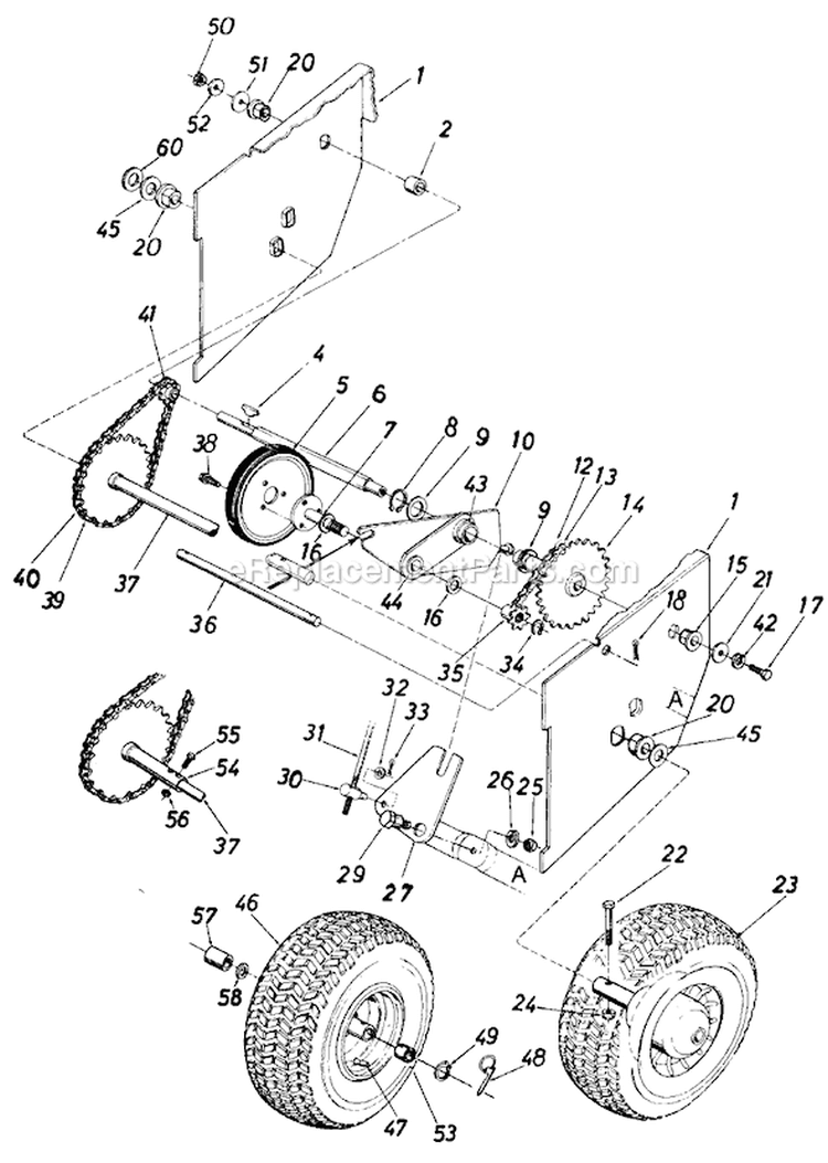 Page E Diagram and Parts List for 240-596-372/06-010706 1990 MTD Edger