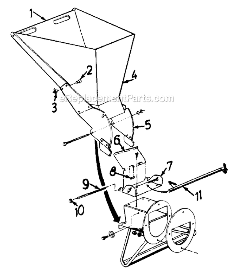 Page B Diagram and Parts List for 240-640-054 1990 MTD Chipper Shredder