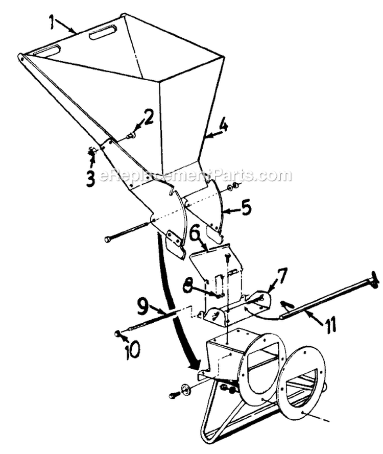 Page B Diagram and Parts List for 240-648-720 1990 MTD Chipper Shredder