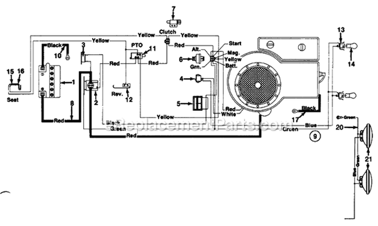 Page A Diagram and Parts List for 240-650-372 06-223572 -1990 MTD Lawn Tractor