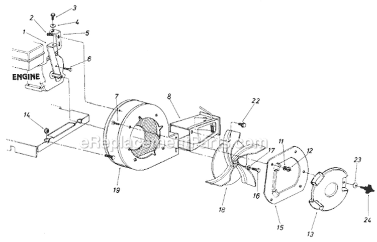 Page B Diagram and Parts List for 240-692-705 1990 MTD Leaf Blower / Vacuum