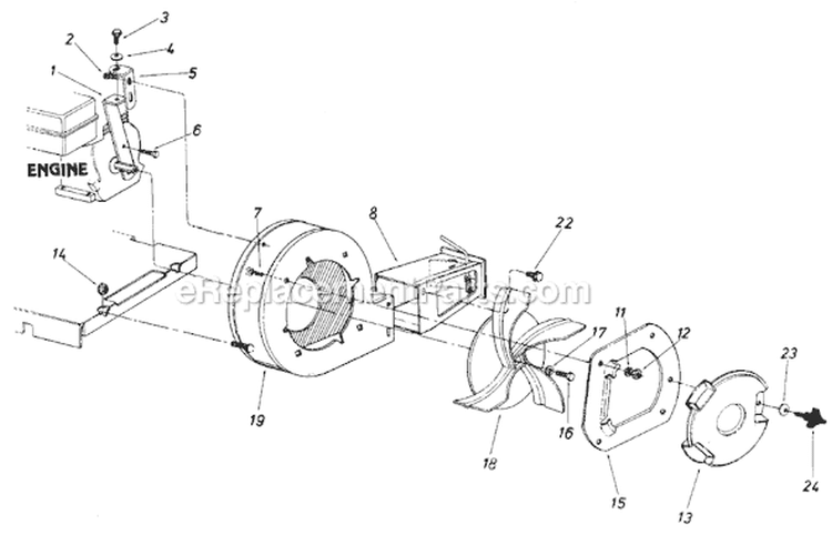Page B Diagram and Parts List for 240-693-077 1990 MTD Leaf Blower / Vacuum