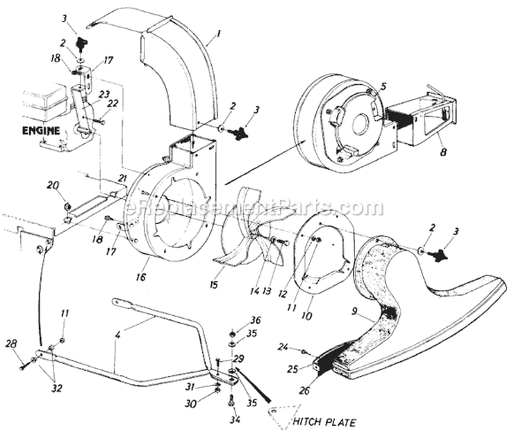 Page B Diagram and Parts List for 240677 1990 MTD Chipper Shredder