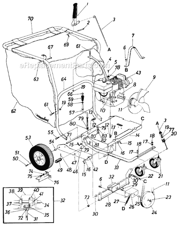 Page A Diagram and Parts List for 240687 1990 MTD Chipper Shredder